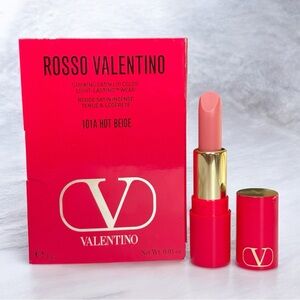 Valentino Nude Satin Lipstick: Rosso Valentino #101 A Hot Beige